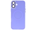 BAOHU Hoesje Geschikt voor de iPhone 16 Plus - Mat-Transparent met Camera Beschermer Magnetic Case - Paars