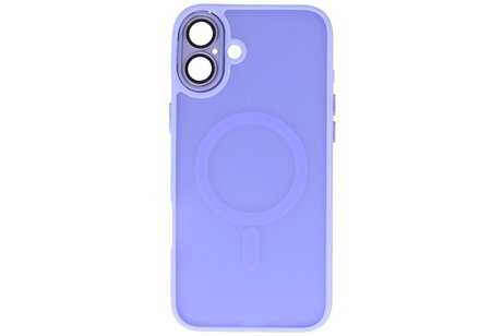 BAOHU Hoesje Geschikt voor de iPhone 16 Plus - Mat-Transparent met Camera Beschermer Magnetic Case - Paars