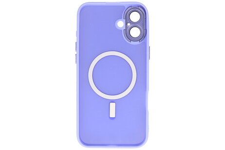 BAOHU Hoesje Geschikt voor de iPhone 16 Plus - Mat-Transparent met Camera Beschermer Magnetic Case - Paars