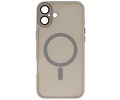 BAOHU Hoesje Geschikt voor de iPhone 16 Plus - Mat-Transparent met Camera Beschermer Magnetic Case - Grijs