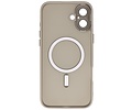 BAOHU Hoesje Geschikt voor de iPhone 16 Plus - Mat-Transparent met Camera Beschermer Magnetic Case - Grijs