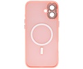 BAOHU Hoesje Geschikt voor de iPhone 16 Plus - Mat-Transparent met Camera Beschermer Magnetic Case - Roze
