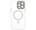 BAOHU Hoesje Geschikt voor de iPhone 16 Pro Max - Mat-Transparent met Camera Beschermer Magnetic Case - Wit
