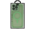 BAOHU Hoesje Geschikt voor de iPhone 16 Pro Max - Mat-Transparent met Camera Beschermer Magnetic Case - Groen