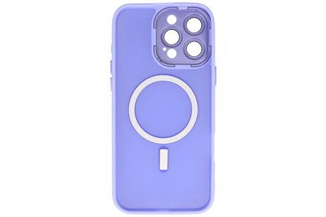 BAOHU Hoesje Geschikt voor de iPhone 16 Pro Max - Mat-Transparent met Camera Beschermer Magnetic Case - Paars