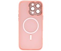 BAOHU Hoesje Geschikt voor de iPhone 16 Pro Max - Mat-Transparent met Camera Beschermer Magnetic Case - Roze