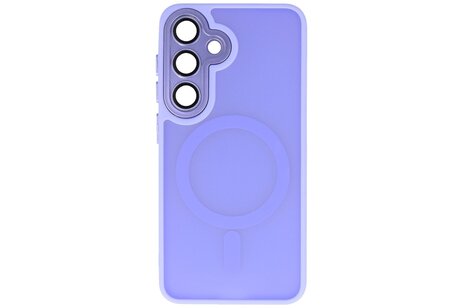 BAOHU Hoesje Geschikt voor de Samsung Galaxy S24 - S25 - Mat-Transparent met Camera Beschermer Magnetic Case - Paars