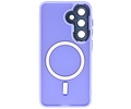 BAOHU Hoesje Geschikt voor de Samsung Galaxy S24 - S25 - Mat-Transparent met Camera Beschermer Magnetic Case - Paars