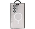 BAOHU Hoesje Geschikt voor de Samsung Galaxy S24 Ultra - Mat-Transparent met Camera Beschermer Magnetic Case - Wit