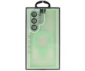 BAOHU Hoesje Geschikt voor de Samsung Galaxy S24 Ultra - Mat-Transparent met Camera Beschermer Magnetic Case - Groen