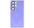 BAOHU Hoesje Geschikt voor de Samsung Galaxy S24 Ultra - Mat-Transparent met Camera Beschermer Magnetic Case - Paars