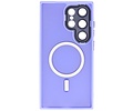 BAOHU Hoesje Geschikt voor de Samsung Galaxy S24 Ultra - Mat-Transparent met Camera Beschermer Magnetic Case - Paars