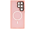 BAOHU Hoesje Geschikt voor de Samsung Galaxy S24 Ultra - Mat-Transparent met Camera Beschermer Magnetic Case - Roze