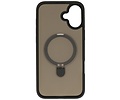 BAOHU Hoesje Geschikt voor de iPhone 16 - Magnetic Mat-Transparent - Camera Beschermer met Staande Functie - Zwart
