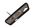 BAOHU Hoesje Geschikt voor de iPhone 16 - Magnetic Mat-Transparent - Camera Beschermer met Staande Functie - Zwart