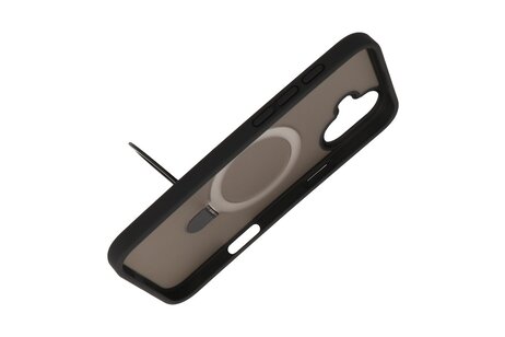 BAOHU Hoesje Geschikt voor de iPhone 16 - Magnetic Mat-Transparent - Camera Beschermer met Staande Functie - Zwart