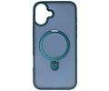 BAOHU Hoesje Geschikt voor de iPhone 16 - Magnetic Mat-Transparent - Camera Beschermer met Staande Functie - Blauw
