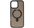 BAOHU Hoesje Geschikt voor de iPhone 16 Pro - Magnetic Mat-Transparent - Camera Beschermer met Staande Functie - Zwart
