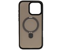 BAOHU Hoesje Geschikt voor de iPhone 16 Pro - Magnetic Mat-Transparent - Camera Beschermer met Staande Functie - Zwart