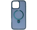 BAOHU Hoesje Geschikt voor de iPhone 16 Pro - Magnetic Mat-Transparent - Camera Beschermer met Staande Functie - Blauw