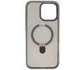 BAOHU Hoesje Geschikt voor de iPhone 16 Pro - Magnetic Mat-Transparent - Camera Beschermer met Staande Functie - Grijs