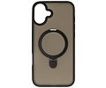 BAOHU Hoesje Geschikt voor de iPhone 16 Plus - Magnetic Mat-Transparent - Camera Beschermer met Staande Functie - Zwart