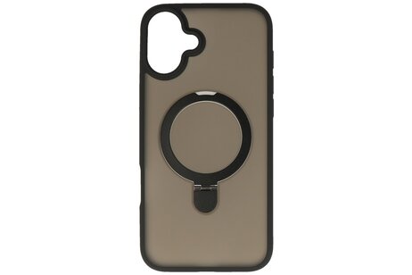 BAOHU Hoesje Geschikt voor de iPhone 16 Plus - Magnetic Mat-Transparent - Camera Beschermer met Staande Functie - Zwart