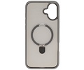 BAOHU Hoesje Geschikt voor de iPhone 16 Plus - Magnetic Mat-Transparent - Camera Beschermer met Staande Functie - Grijs