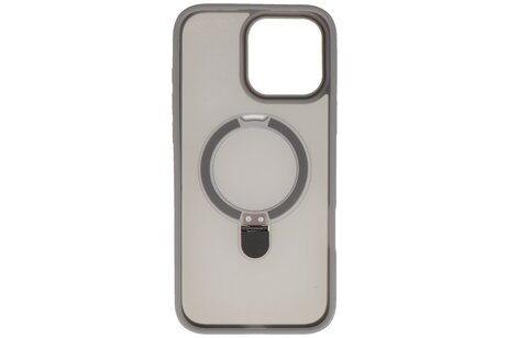 BAOHU Hoesje Geschikt voor de iPhone 16 Pro Max - Magnetic Mat-Transparent - Camera Beschermer met Staande Functie - Grijs
