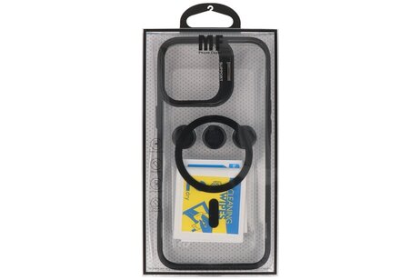 BAOHU Hoesje Geschikt voor de iPhone 16 Pro - Magnetic Transparent - Camera Beschermer met Staande Functie - Zwart