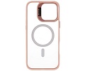 BAOHU Hoesje Geschikt voor de iPhone 16 Pro - Magnetic Transparent - Camera Beschermer met Staande Functie - Pink
