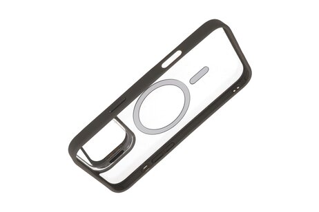 BAOHU Hoesje Geschikt voor de iPhone 16 Plus - Magnetic Transparent - Camera Beschermer met Staande Functie - Grijs