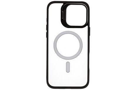 BAOHU Hoesje Geschikt voor de iPhone 16 Pro Max - Magnetic Transparent - Camera Beschermer met Staande Functie - Zwart