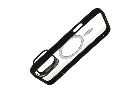 BAOHU Hoesje Geschikt voor de iPhone 16 Pro Max - Magnetic Transparent - Camera Beschermer met Staande Functie - Zwart