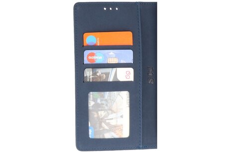BAOHU Zakelijke Book Case Telefoonhoesje - Portemonnee Hoesje - Geschikt voor de Samsung Galaxy A55 - Navy