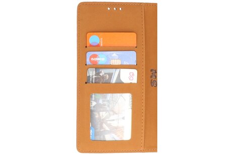 BAOHU Zakelijke Book Case Telefoonhoesje - Portemonnee Hoesje - Geschikt voor de Samsung Galaxy A55 - Bruin