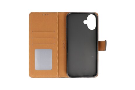 BAOHU Zakelijke Book Case Telefoonhoesje - Portemonnee Hoesje - Geschikt voor de iPhone 16 - Zwart