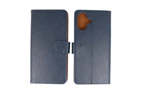 BAOHU Zakelijke Book Case Telefoonhoesje - Portemonnee Hoesje - Geschikt voor de iPhone 16 - Navy