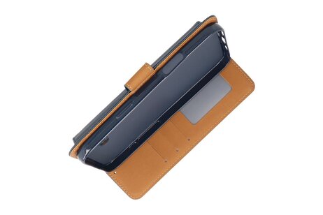 BAOHU Zakelijke Book Case Telefoonhoesje - Portemonnee Hoesje - Geschikt voor de iPhone 16 - Navy