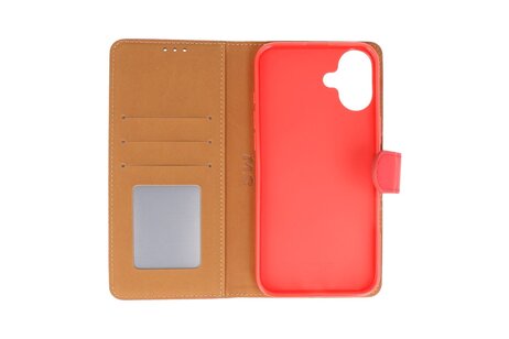 BAOHU Zakelijke Book Case Telefoonhoesje - Portemonnee Hoesje - Geschikt voor de iPhone 16 - Rood