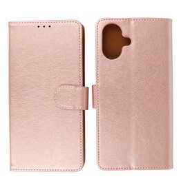 BAOHU iPhone 16 Hoesje Book Case Telefoonhoesje Rose Goud