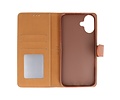 BAOHU Zakelijke Book Case Telefoonhoesje - Portemonnee Hoesje - Geschikt voor de iPhone 16 Plus - Bruin