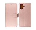 BAOHU Zakelijke Book Case Telefoonhoesje - Portemonnee Hoesje - Geschikt voor de iPhone 16 Plus - Rose Goud