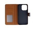 BAOHU Zakelijke Book Case Telefoonhoesje - Portemonnee Hoesje - Geschikt voor de iPhone 16 Pro - Navy