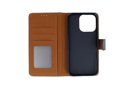 BAOHU Zakelijke Book Case Telefoonhoesje - Portemonnee Hoesje - Geschikt voor de iPhone 16 Pro - Navy