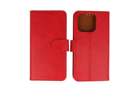 BAOHU Zakelijke Book Case Telefoonhoesje - Portemonnee Hoesje - Geschikt voor de iPhone 16 Pro - Rood