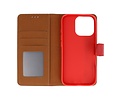 BAOHU Zakelijke Book Case Telefoonhoesje - Portemonnee Hoesje - Geschikt voor de iPhone 16 Pro - Rood