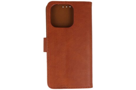 BAOHU Zakelijke Book Case Telefoonhoesje - Portemonnee Hoesje - Geschikt voor de iPhone 16 Pro - Bruin
