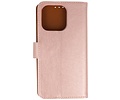 BAOHU Zakelijke Book Case Telefoonhoesje - Portemonnee Hoesje - Geschikt voor de iPhone 16 Pro - Rose Goud