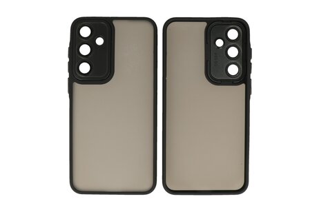 BAOHU Hoesje Geschikt voor de Samsung Galaxy A35 - Mat-Transparent met Camera Beschermer Case - Zwart